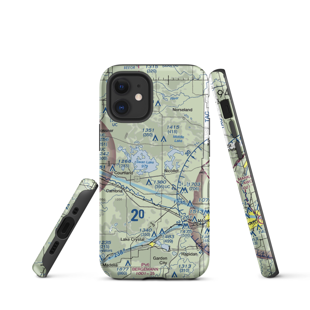 Hay Shakers Airport (MY46) VFR Sectional  Tough iPhone Case iPhone 12 mini model shown