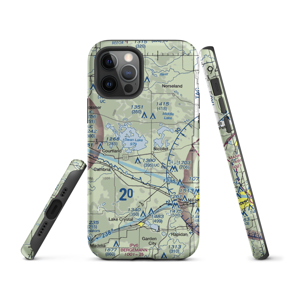 Hay Shakers Airport (MY46) VFR Sectional  Tough iPhone Case iPhone 12 Pro model shown