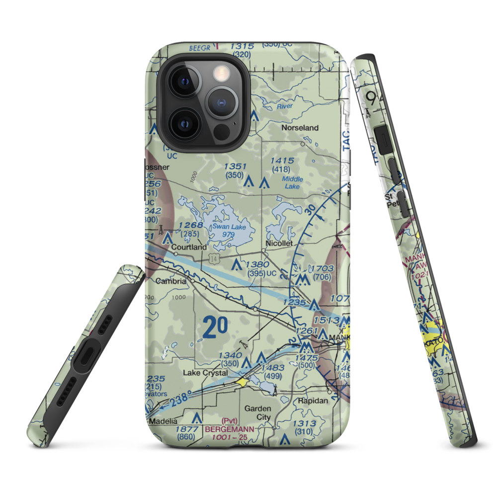 Hay Shakers Airport (MY46) VFR Sectional  Tough iPhone Case iPhone 12 Pro Max model shown