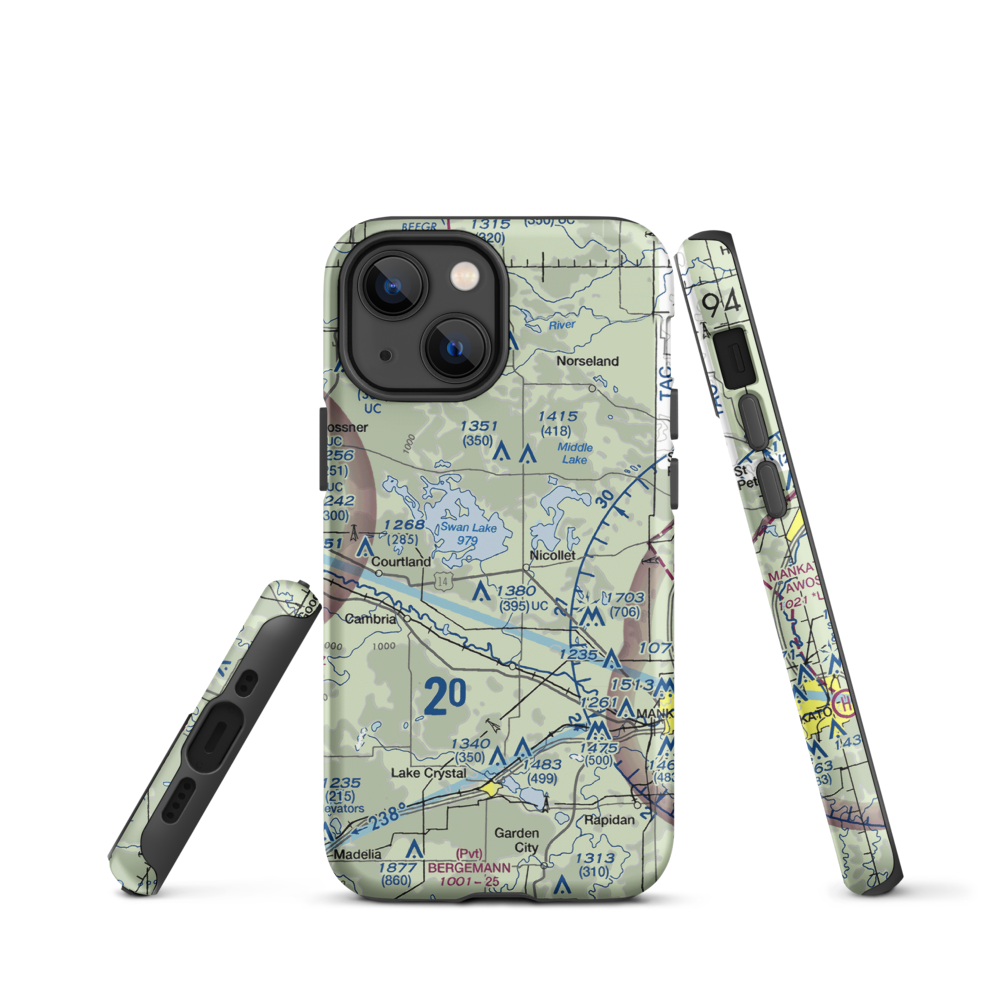 Hay Shakers Airport (MY46) VFR Sectional  Tough iPhone Case iPhone 13 mini model shown