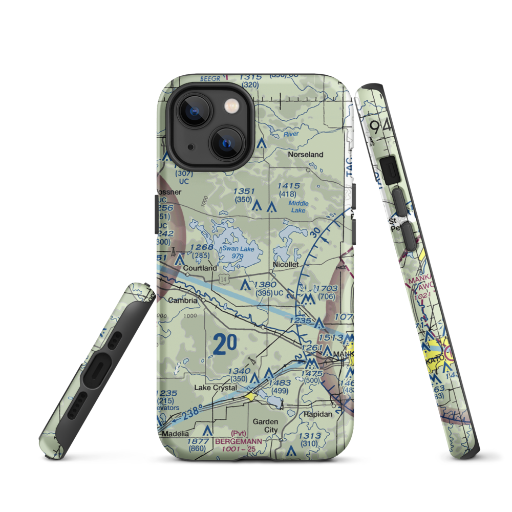 Hay Shakers Airport (MY46) VFR Sectional  Tough iPhone Case iPhone 13 model shown
