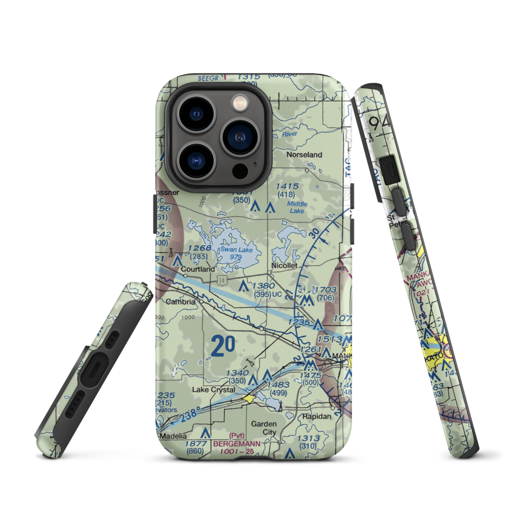 Hay Shakers Airport (MY46) VFR Sectional  Tough iPhone Case iPhone 13 Pro model shown