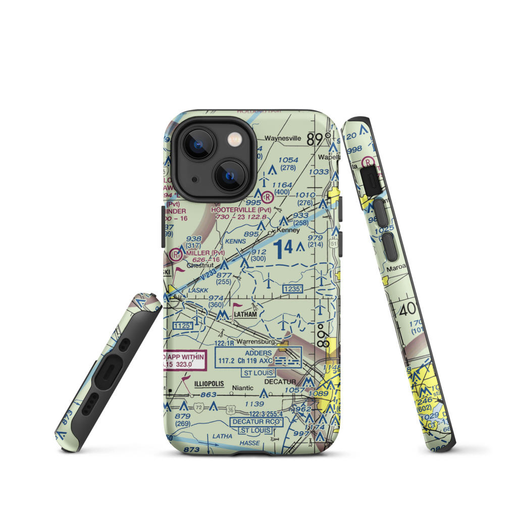 Hayenga's Cant Find Farms Airport (00IS) VFR Sectional  Tough iPhone Case iPhone 13 mini model shown