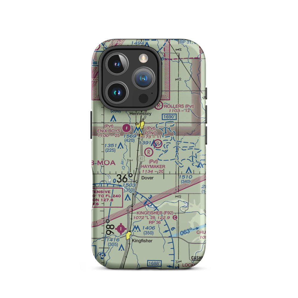 Haymaker Airport (34OK) VFR Sectional  Tough iPhone Case iPhone 16 Pro model shown