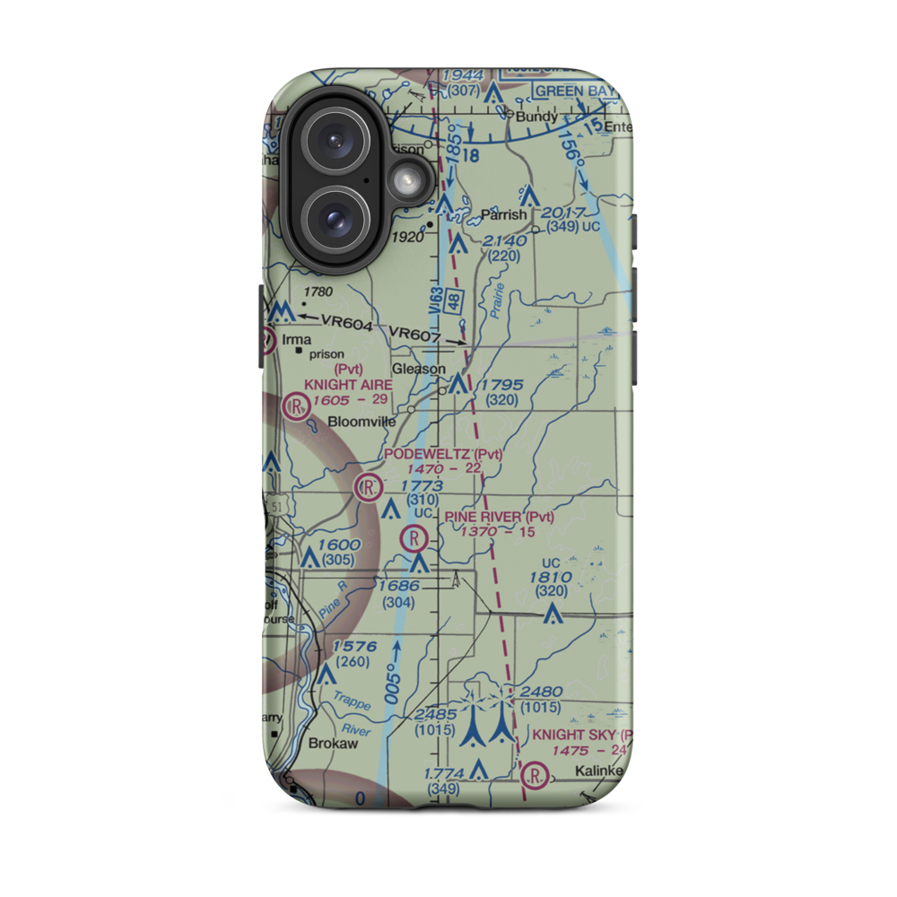 Haymeadow Airport (5WI5) VFR Sectional  Tough iPhone Case iPhone 16 Plus model shown
