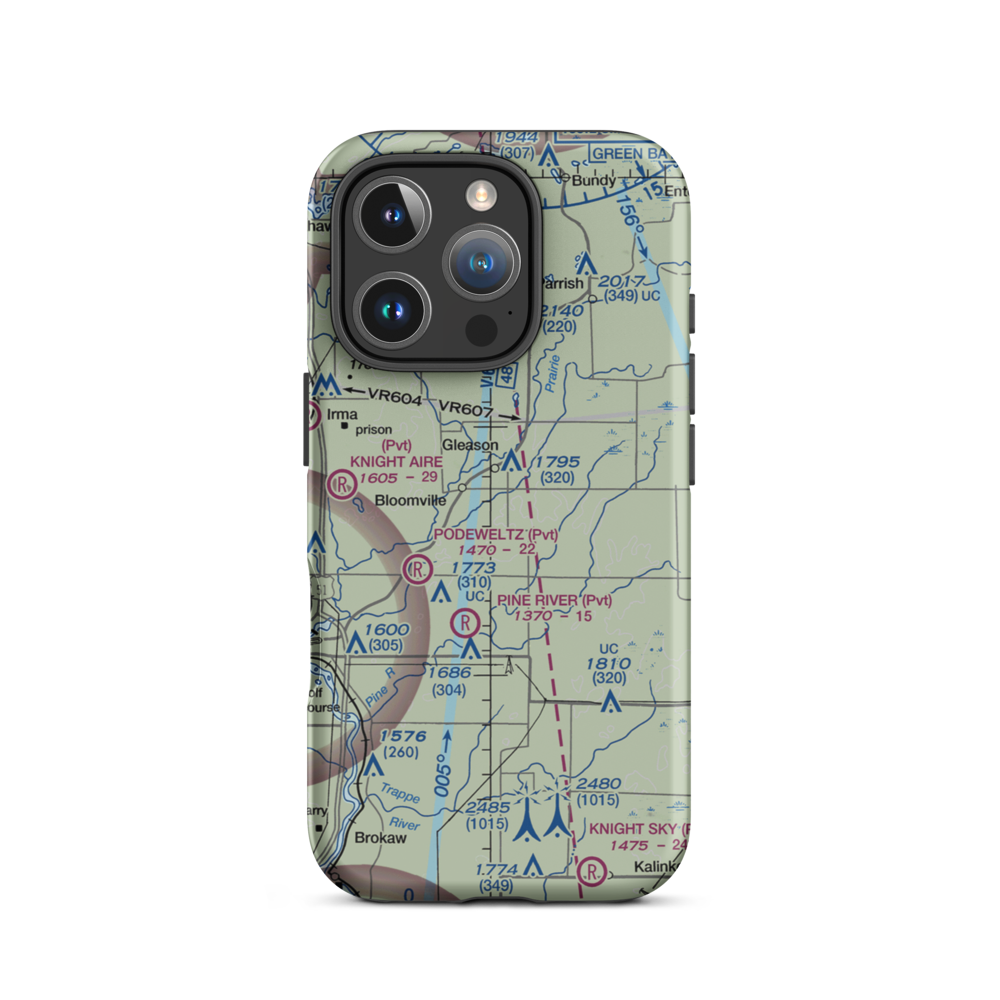 Haymeadow Airport (5WI5) VFR Sectional  Tough iPhone Case iPhone 16 Pro model shown