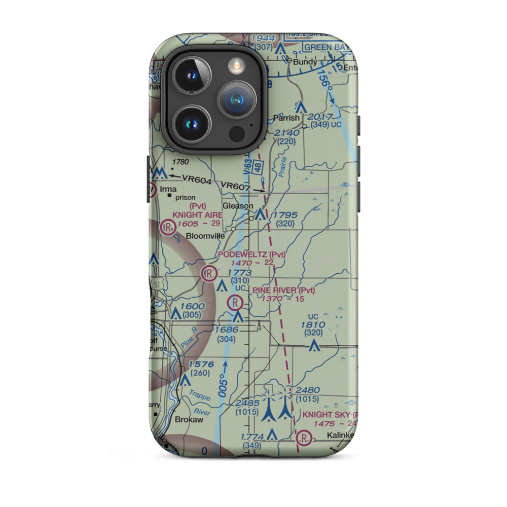 Haymeadow Airport (5WI5) VFR Sectional  Tough iPhone Case iPhone 16 Pro Max model shown
