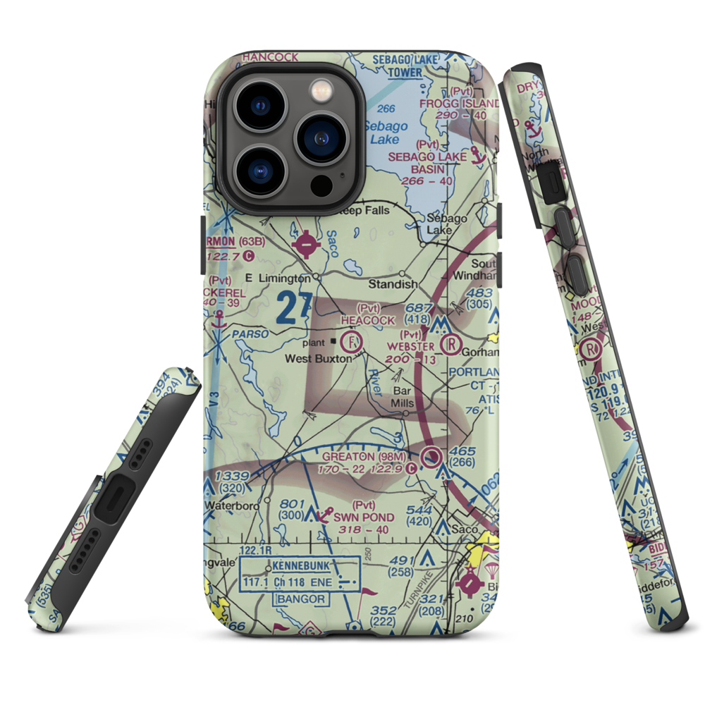 Heacock Field Ultralight Flightpark (44ME) VFR Sectional  Tough iPhone Case iPhone 13 Pro Max model shown