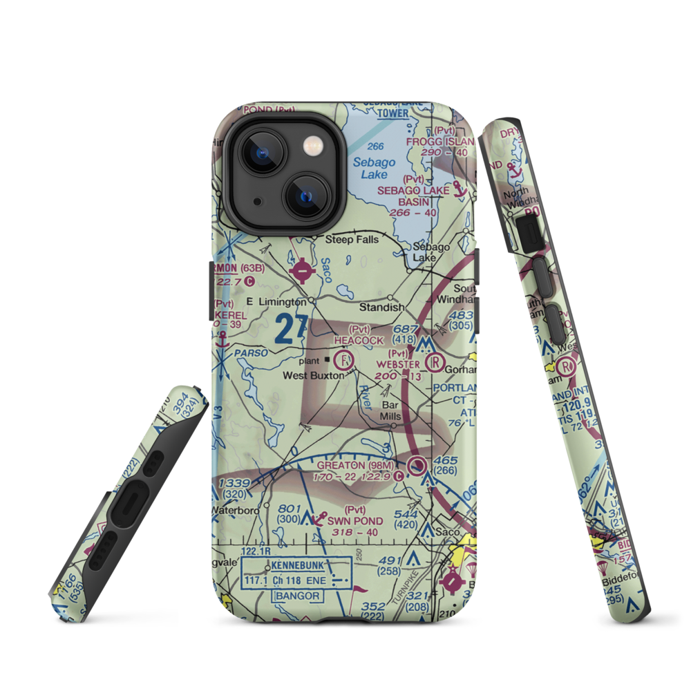 Heacock Field Ultralight Flightpark (44ME) VFR Sectional  Tough iPhone Case iPhone 14 model shown