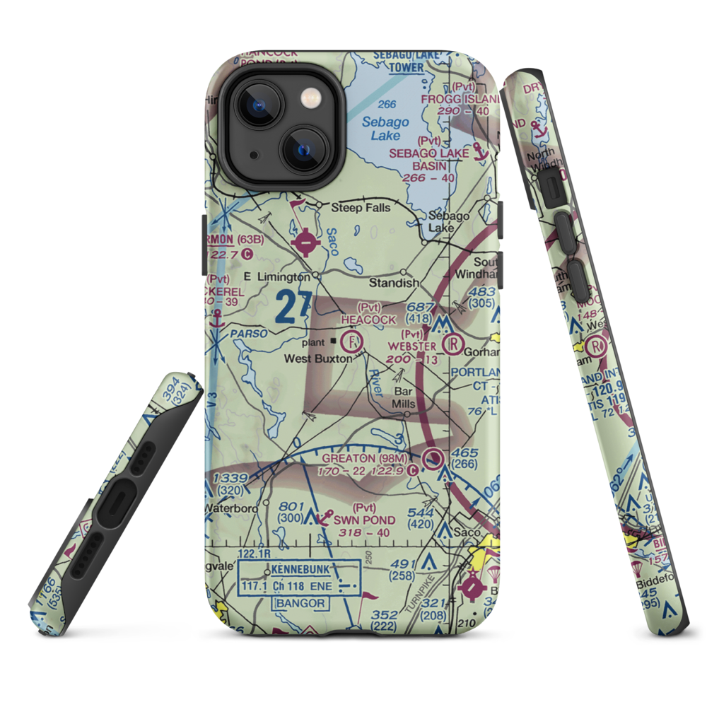 Heacock Field Ultralight Flightpark (44ME) VFR Sectional  Tough iPhone Case iPhone 14 Plus model shown