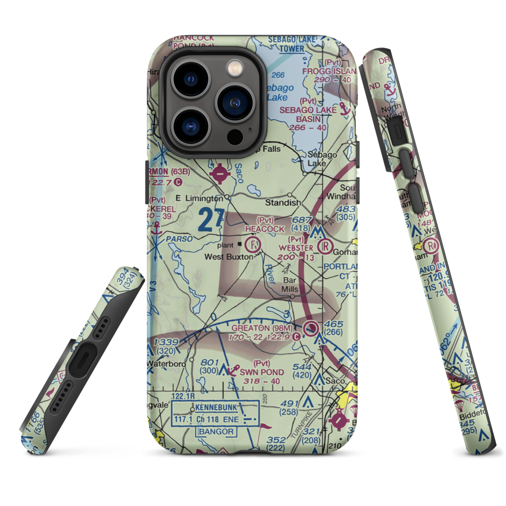Heacock Field Ultralight Flightpark (44ME) VFR Sectional  Tough iPhone Case iPhone 14 Pro Max model shown