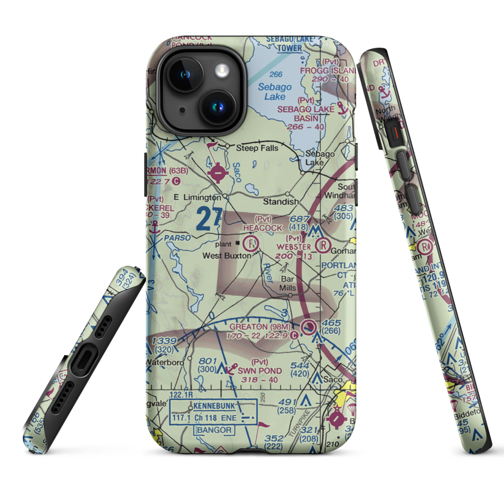 Heacock Field Ultralight Flightpark (44ME) VFR Sectional  Tough iPhone Case iPhone 15 Plus model shown