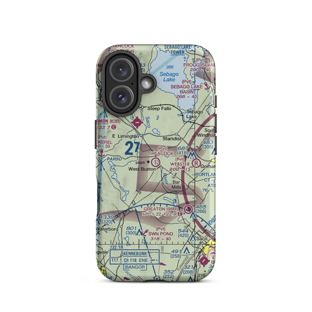 Heacock Field Ultralight Flightpark (44ME) VFR Sectional  Tough iPhone Case iPhone 16 model shown