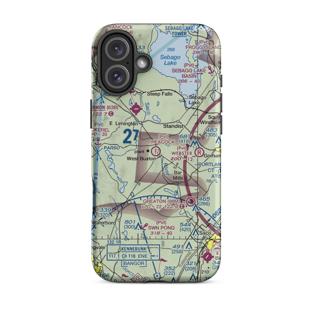 Heacock Field Ultralight Flightpark (44ME) VFR Sectional  Tough iPhone Case iPhone 16 Plus model shown