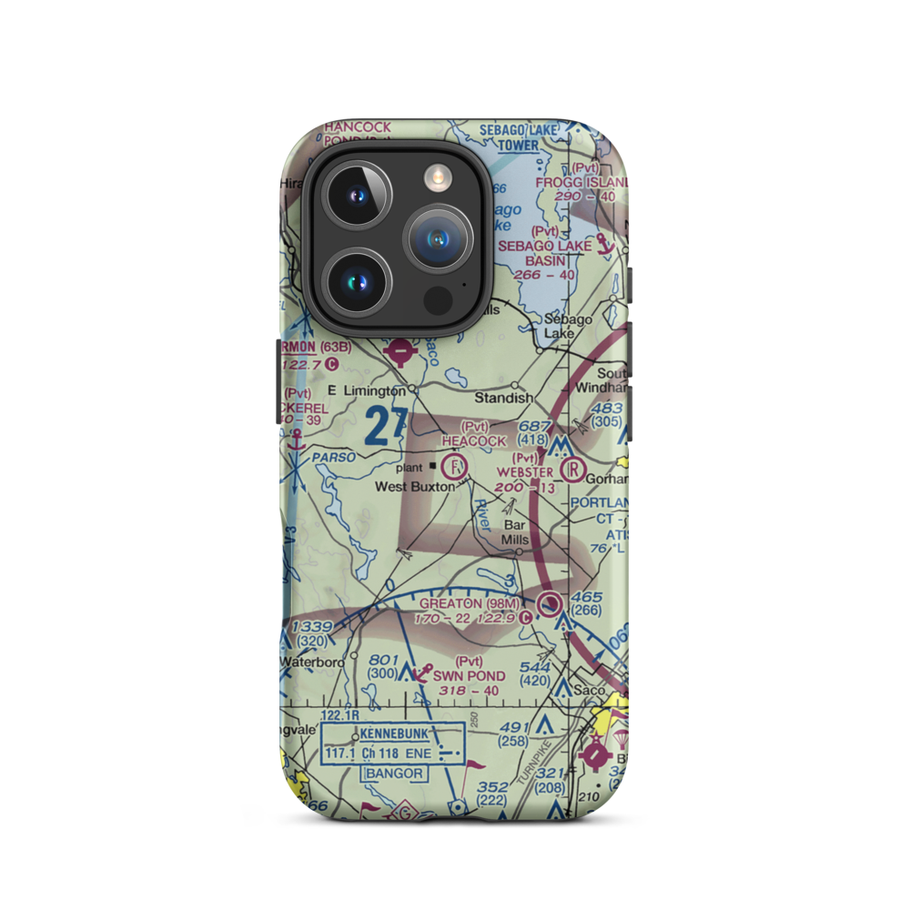 Heacock Field Ultralight Flightpark (44ME) VFR Sectional  Tough iPhone Case iPhone 16 Pro model shown