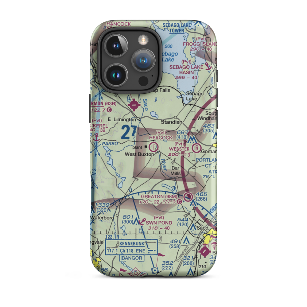 Heacock Field Ultralight Flightpark (44ME) VFR Sectional  Tough iPhone Case iPhone 16 Pro Max model shown