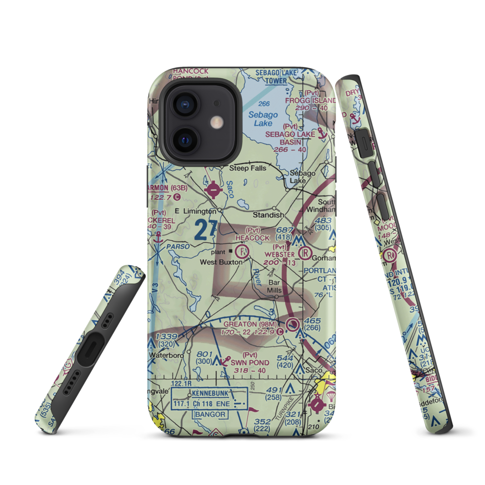 Heacock Field Ultralight Flightpark (44ME) VFR Sectional  Tough iPhone Case iPhone 12 model shown