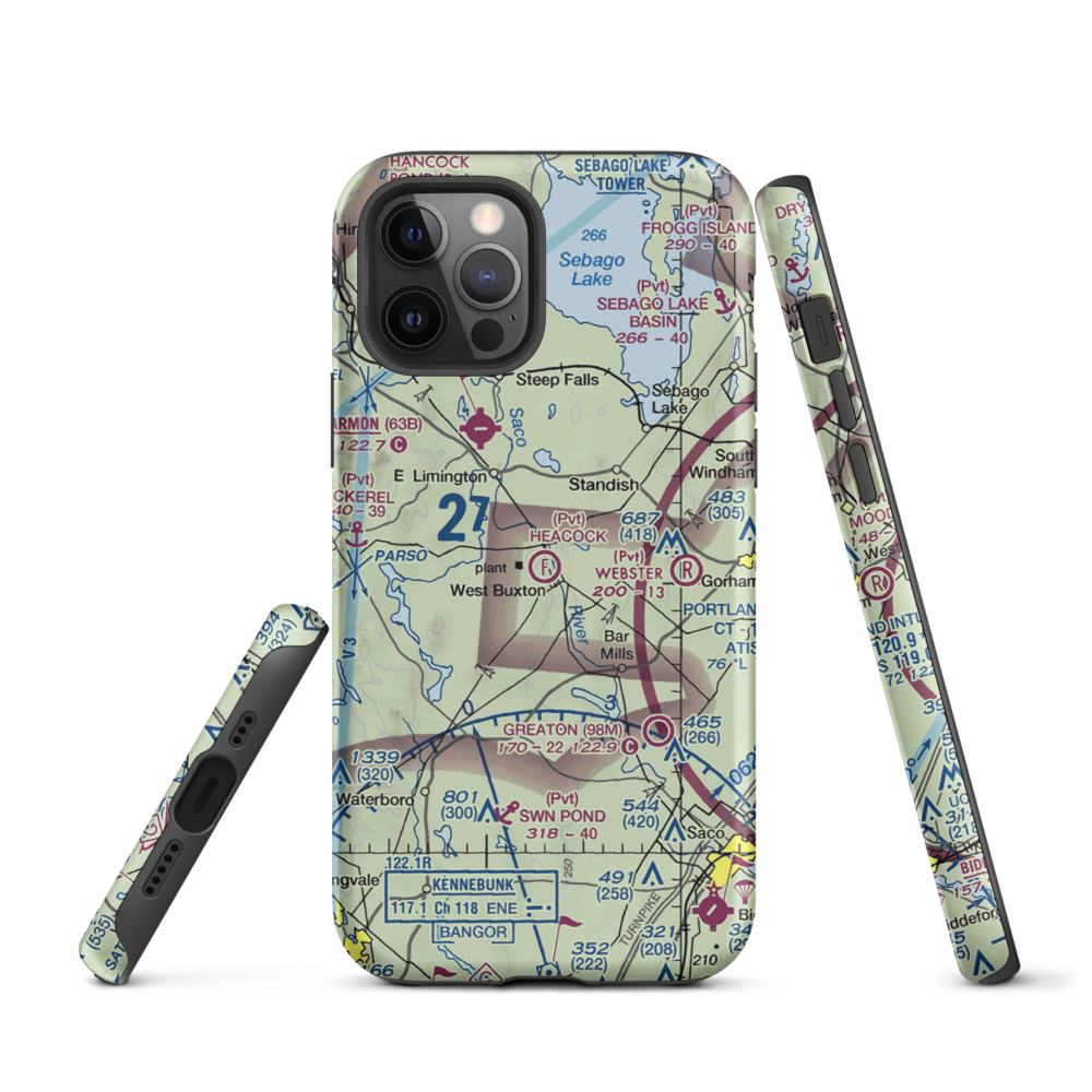 Heacock Field Ultralight Flightpark (44ME) VFR Sectional  Tough iPhone Case iPhone 12 Pro model shown