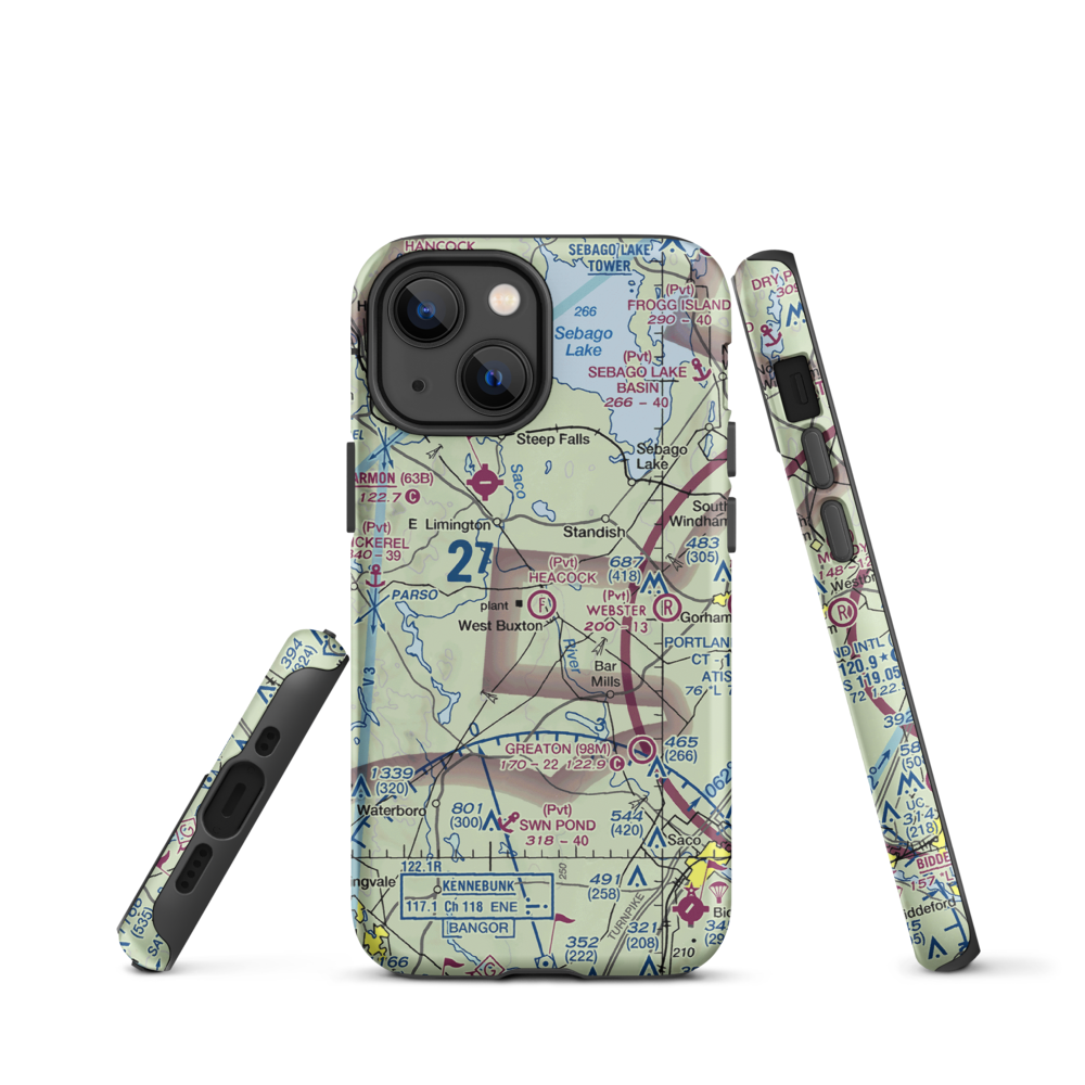 Heacock Field Ultralight Flightpark (44ME) VFR Sectional  Tough iPhone Case iPhone 13 mini model shown