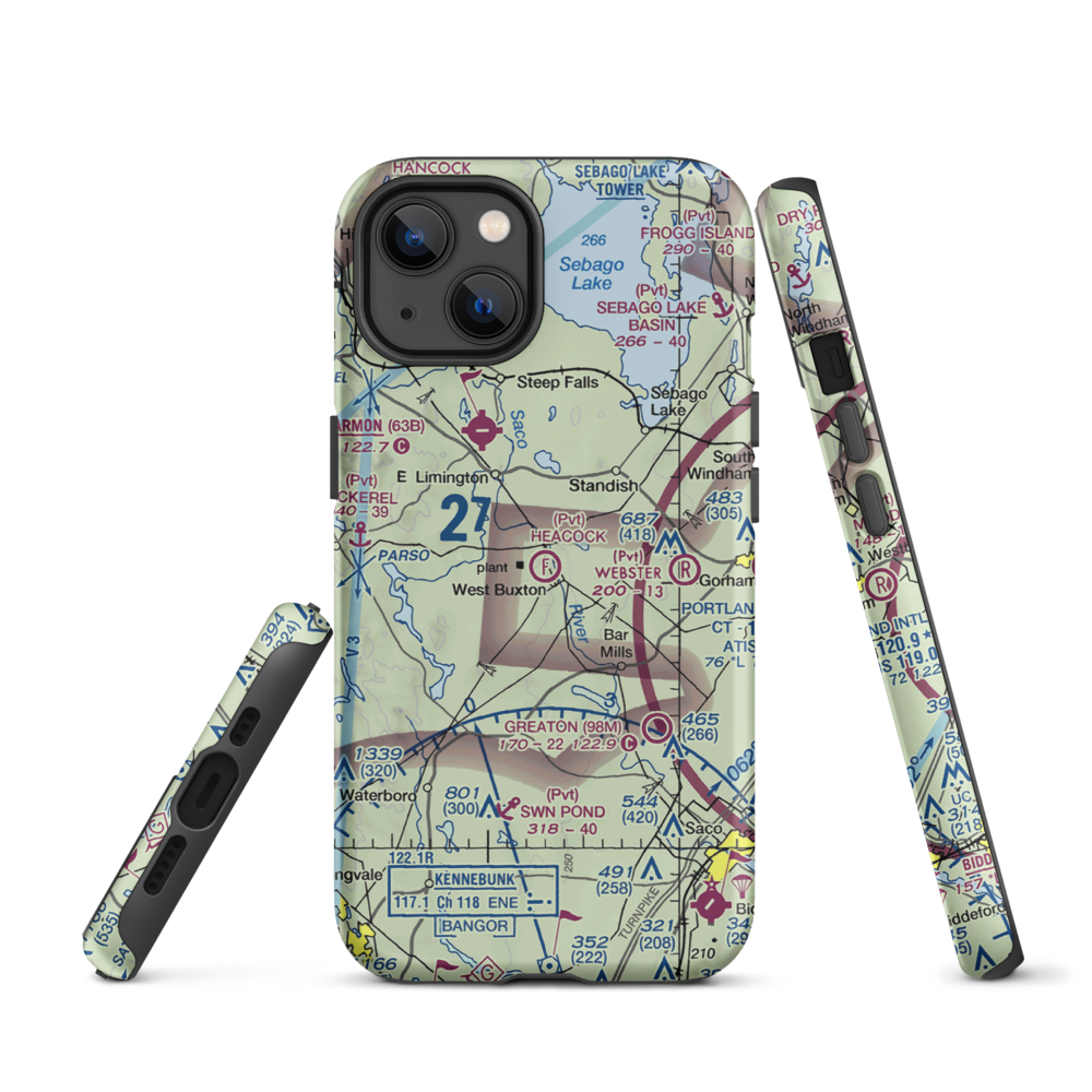 Heacock Field Ultralight Flightpark (44ME) VFR Sectional  Tough iPhone Case iPhone 13 model shown