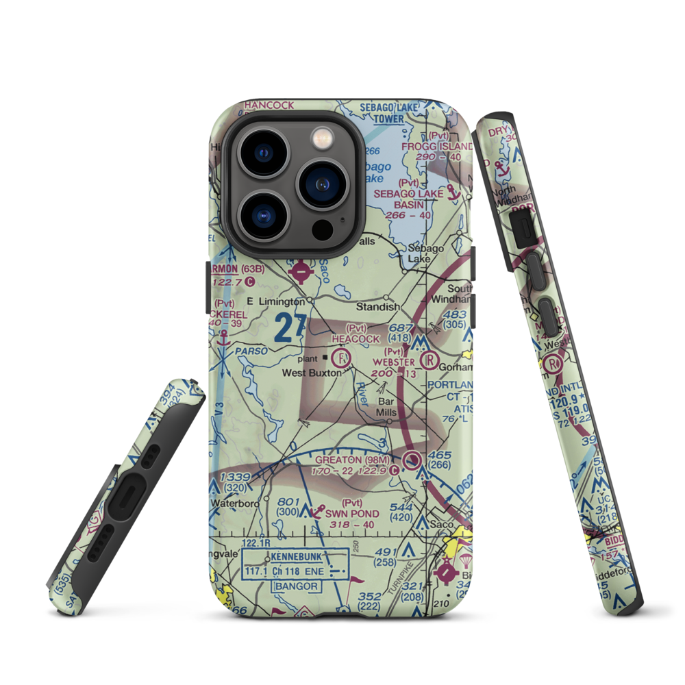 Heacock Field Ultralight Flightpark (44ME) VFR Sectional  Tough iPhone Case iPhone 13 Pro model shown