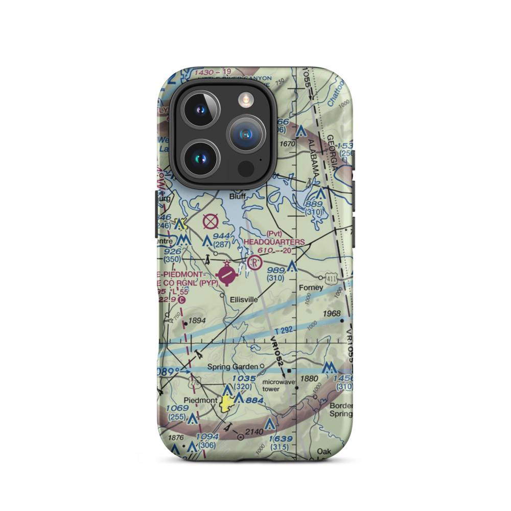 Headquarters Airport (AL27) VFR Sectional  Tough iPhone Case iPhone 16 Pro model shown