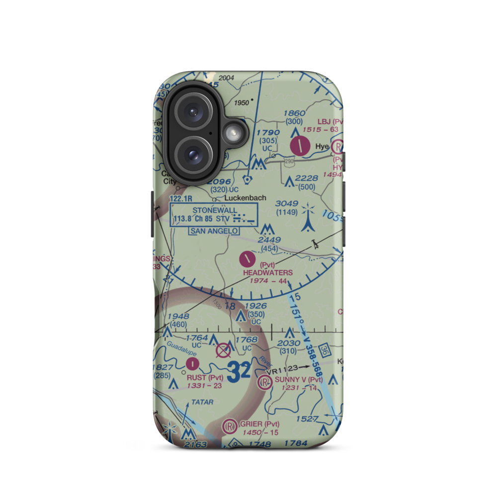Headwaters Airport (25XA) VFR Sectional  Tough iPhone Case iPhone 16 model shown