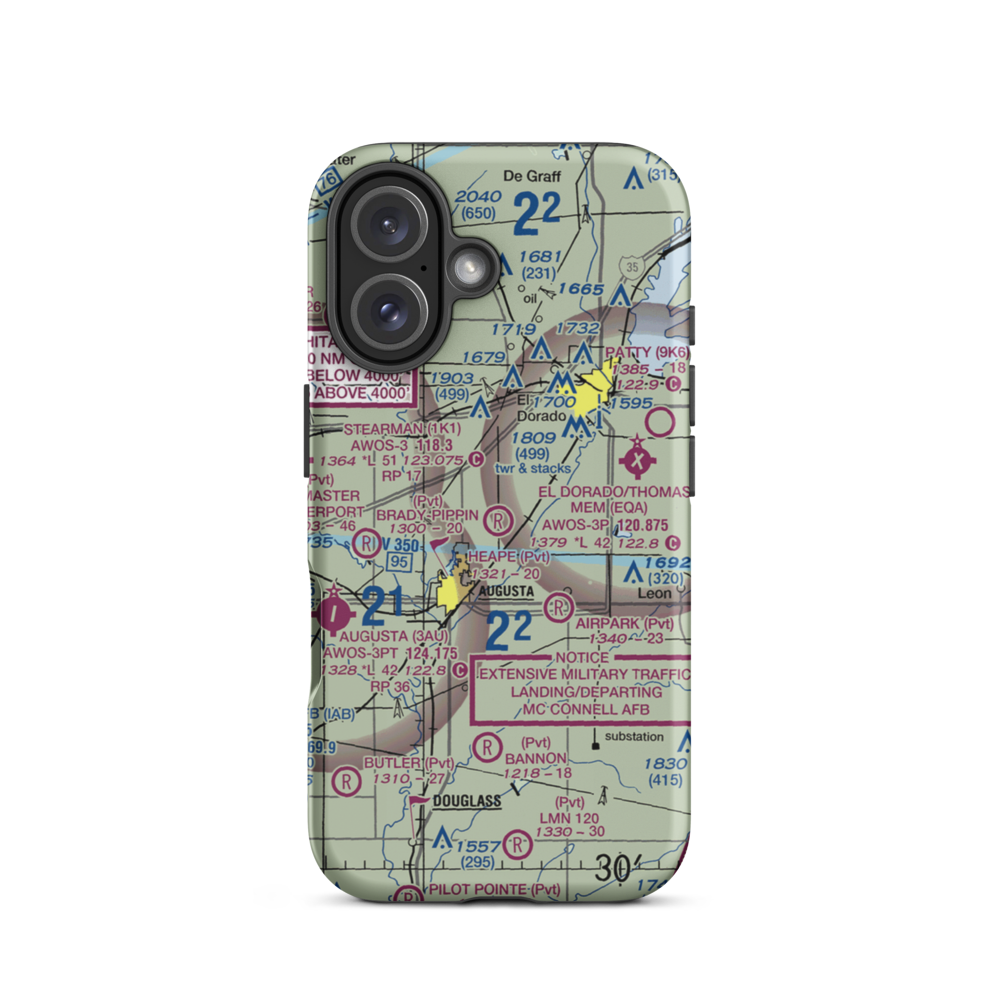 Heape Field (07KS) VFR Sectional  Tough iPhone Case iPhone 16 model shown