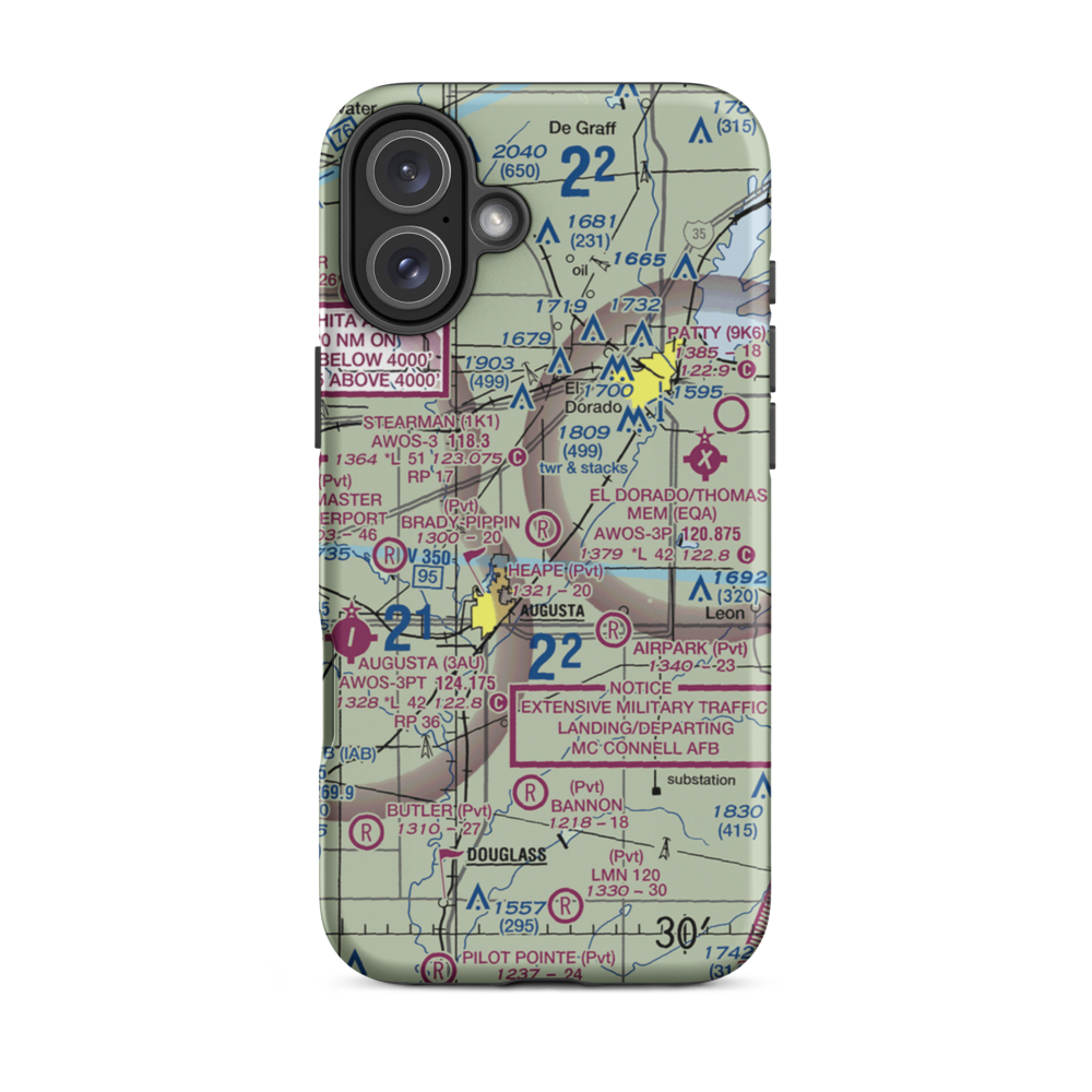 Heape Field (07KS) VFR Sectional  Tough iPhone Case iPhone 16 Plus model shown