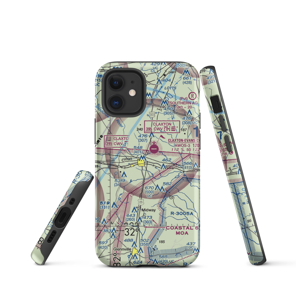 Hearn Airport (GA19) VFR Sectional  Tough iPhone Case iPhone 12 mini model shown