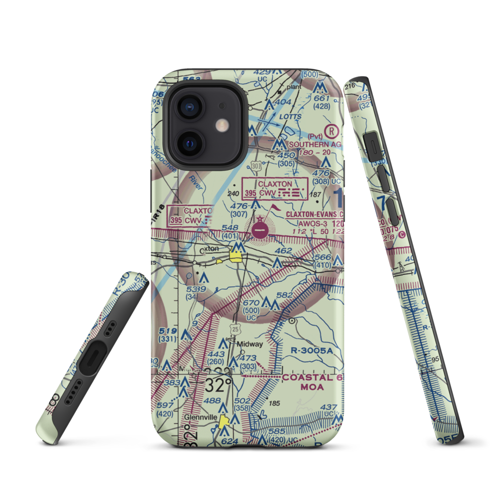 Hearn Airport (GA19) VFR Sectional  Tough iPhone Case iPhone 12 model shown