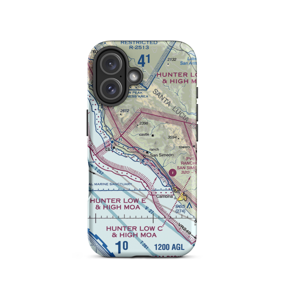 Hearst Ranch Airport (US-0249) VFR Sectional  Tough iPhone Case iPhone 16 model shown