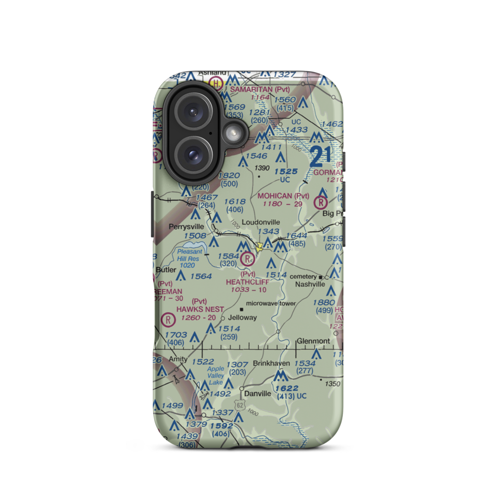 Heathcliff Airpark (7OH7) VFR Sectional  Tough iPhone Case iPhone 16 model shown