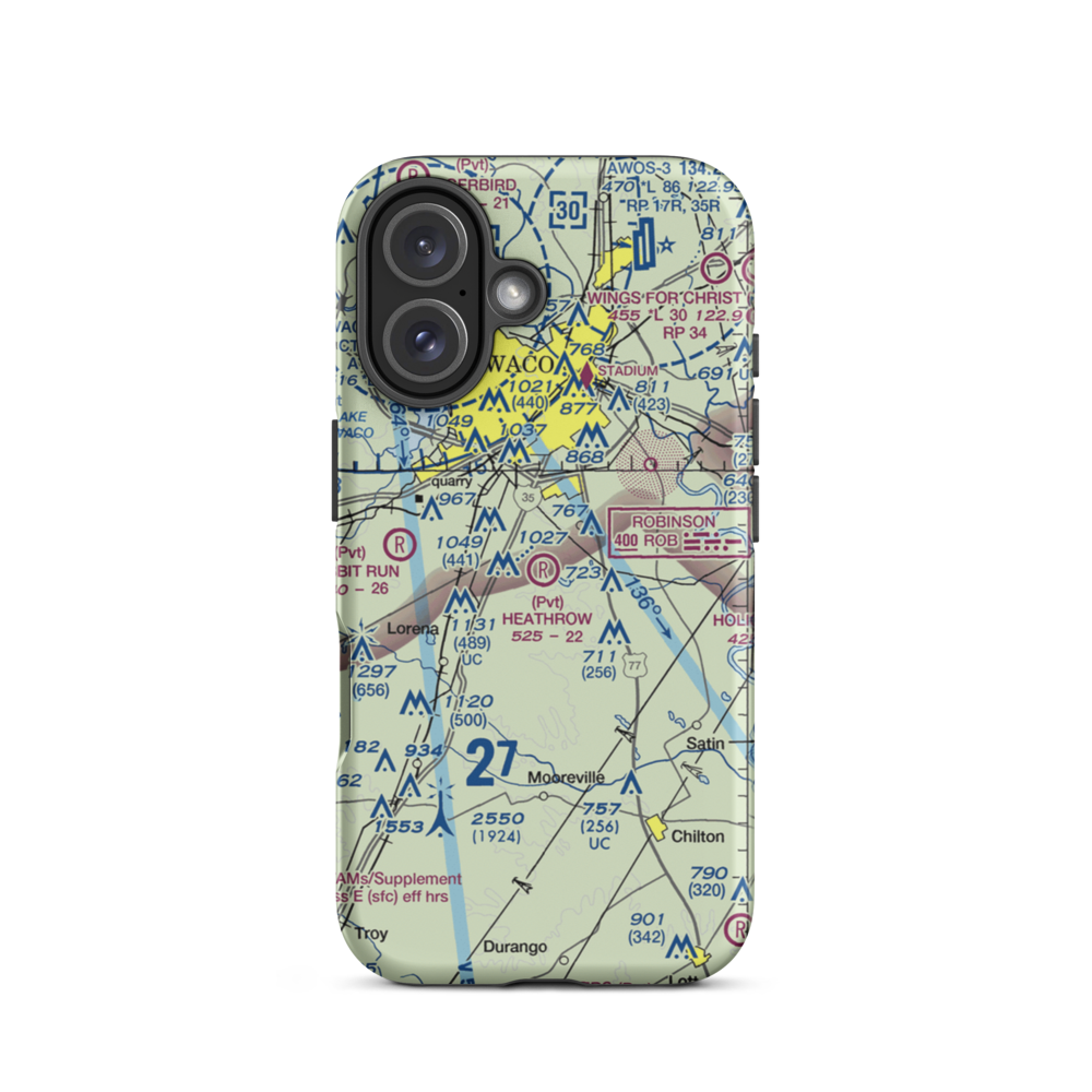 Heathrow Airport (TE17) VFR Sectional  Tough iPhone Case iPhone 16 model shown