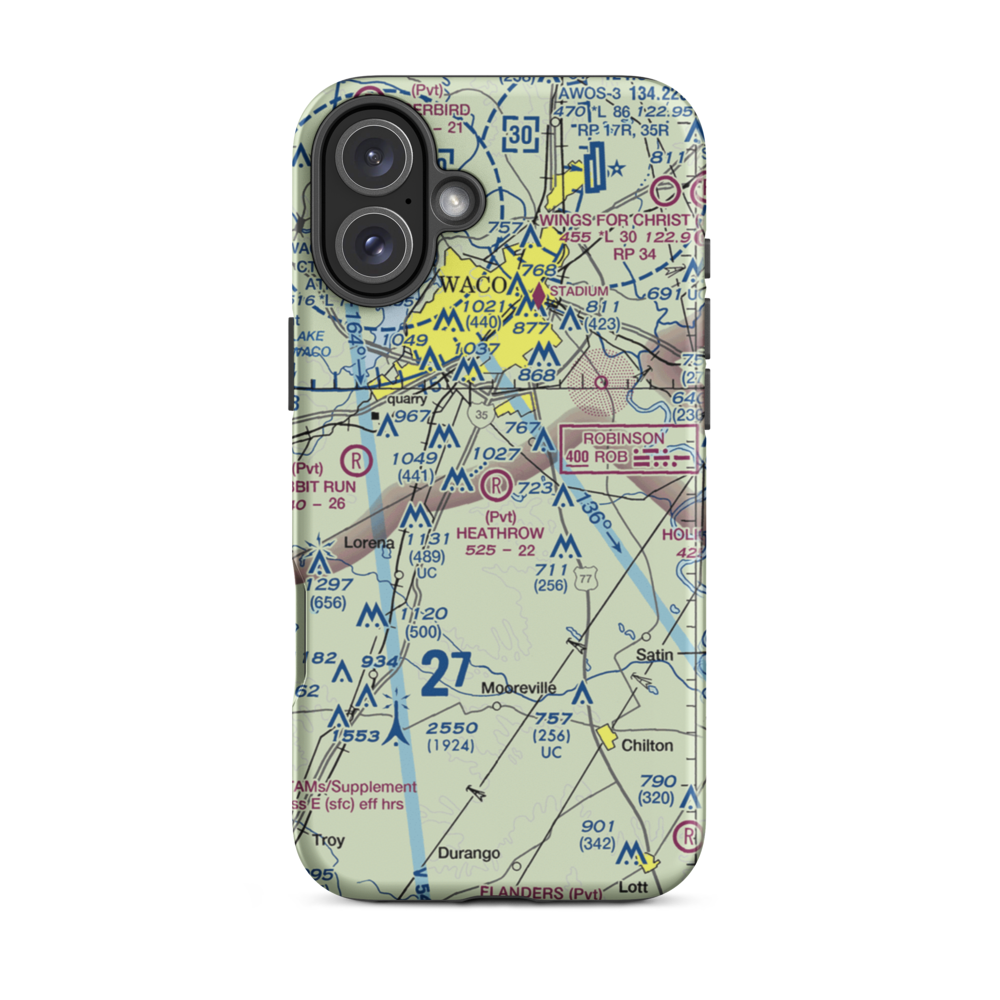 Heathrow Airport (TE17) VFR Sectional  Tough iPhone Case iPhone 16 Plus model shown