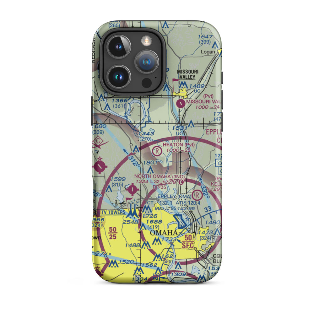 Heaton Airport (75NE) VFR Sectional  Tough iPhone Case iPhone 16 Pro Max model shown