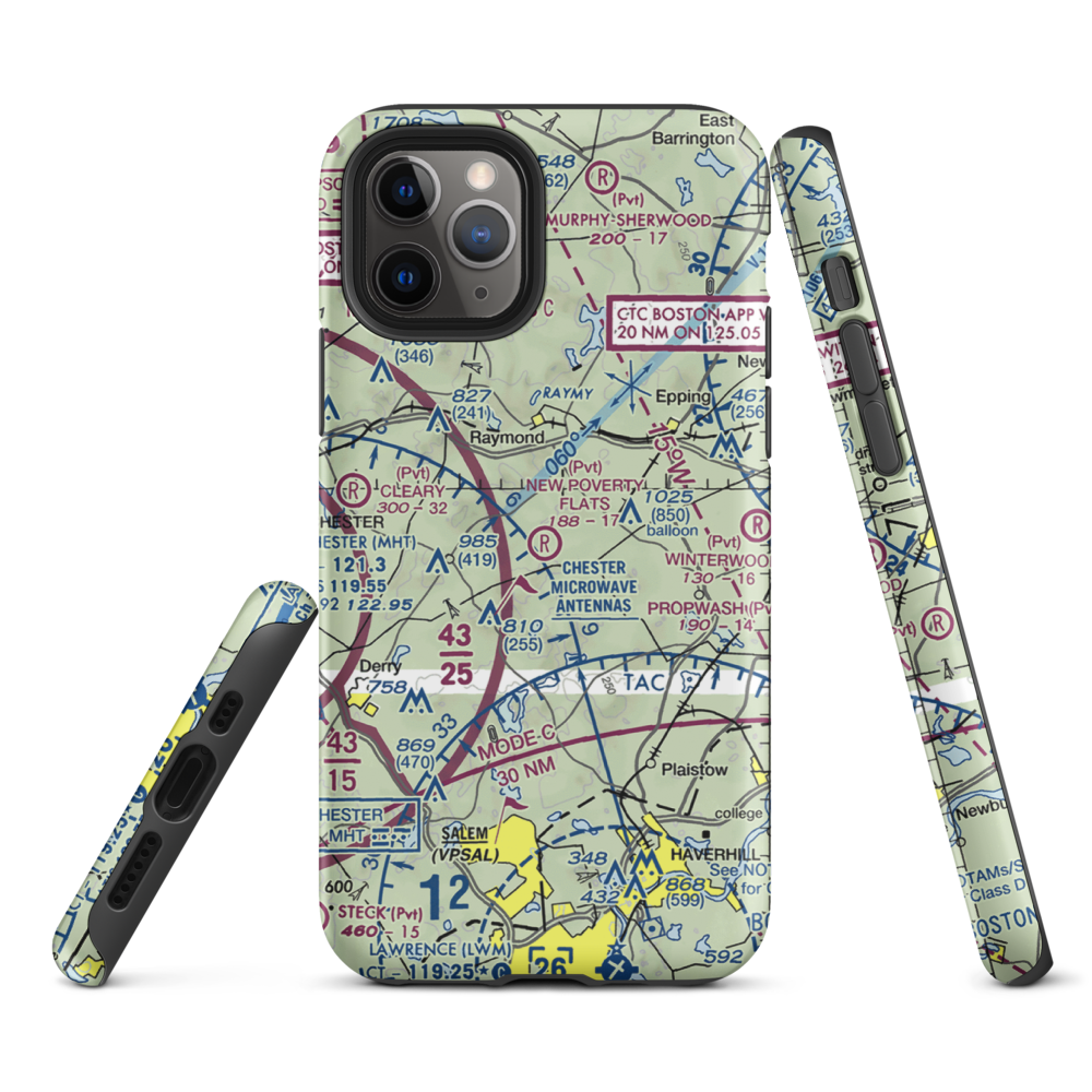 Heaton Airport (NH61) VFR Sectional  Tough iPhone Case iPhone 11 Pro model shown