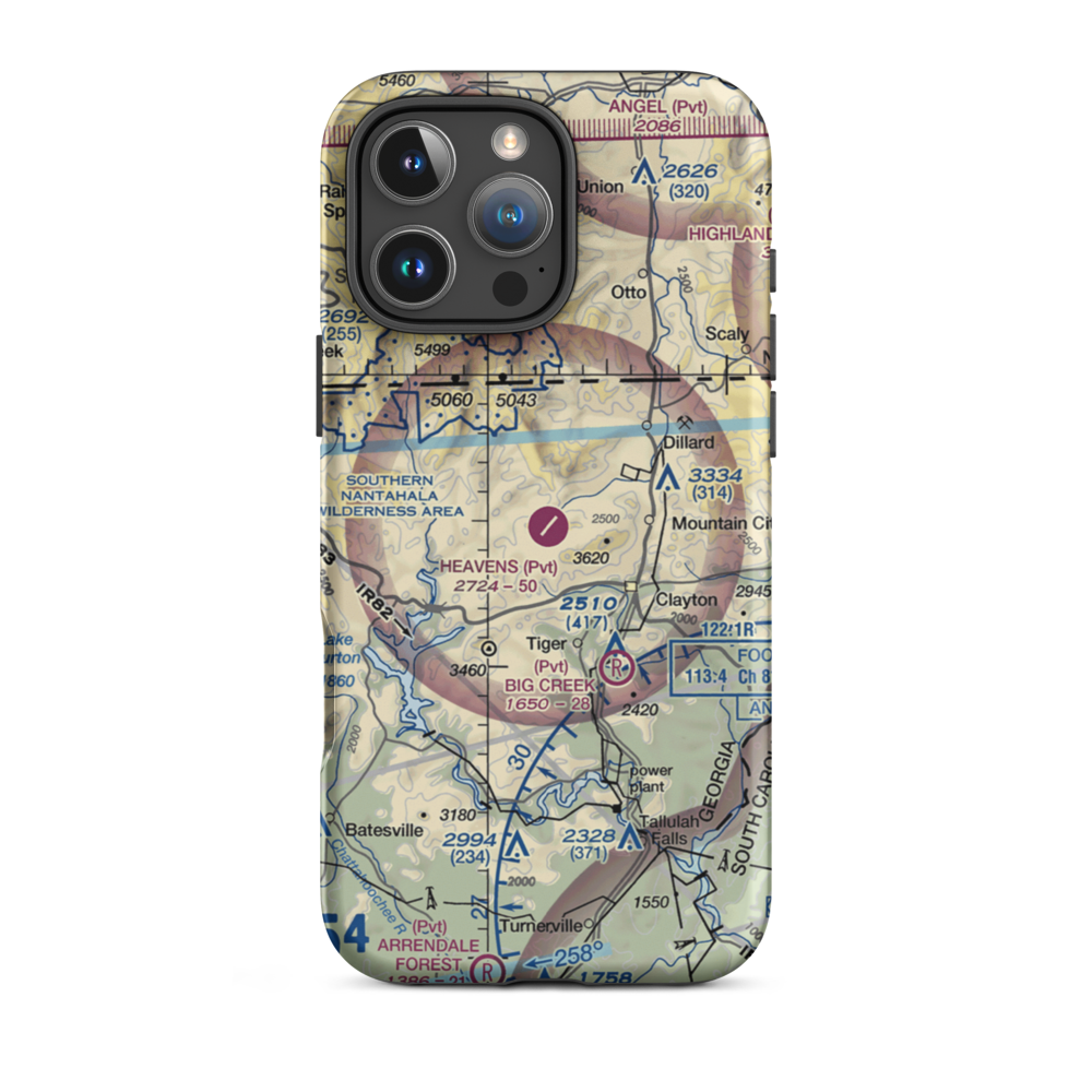 Heaven's Landing Airport (GE99) VFR Sectional  Tough iPhone Case iPhone 16 Pro Max model shown