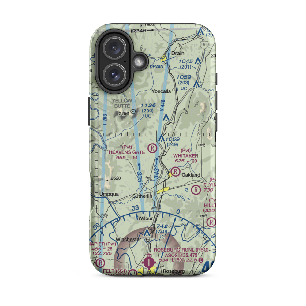 Heavens Gate Ranch Airport (2OR4) VFR Sectional  Tough iPhone Case iPhone 16 Plus model shown
