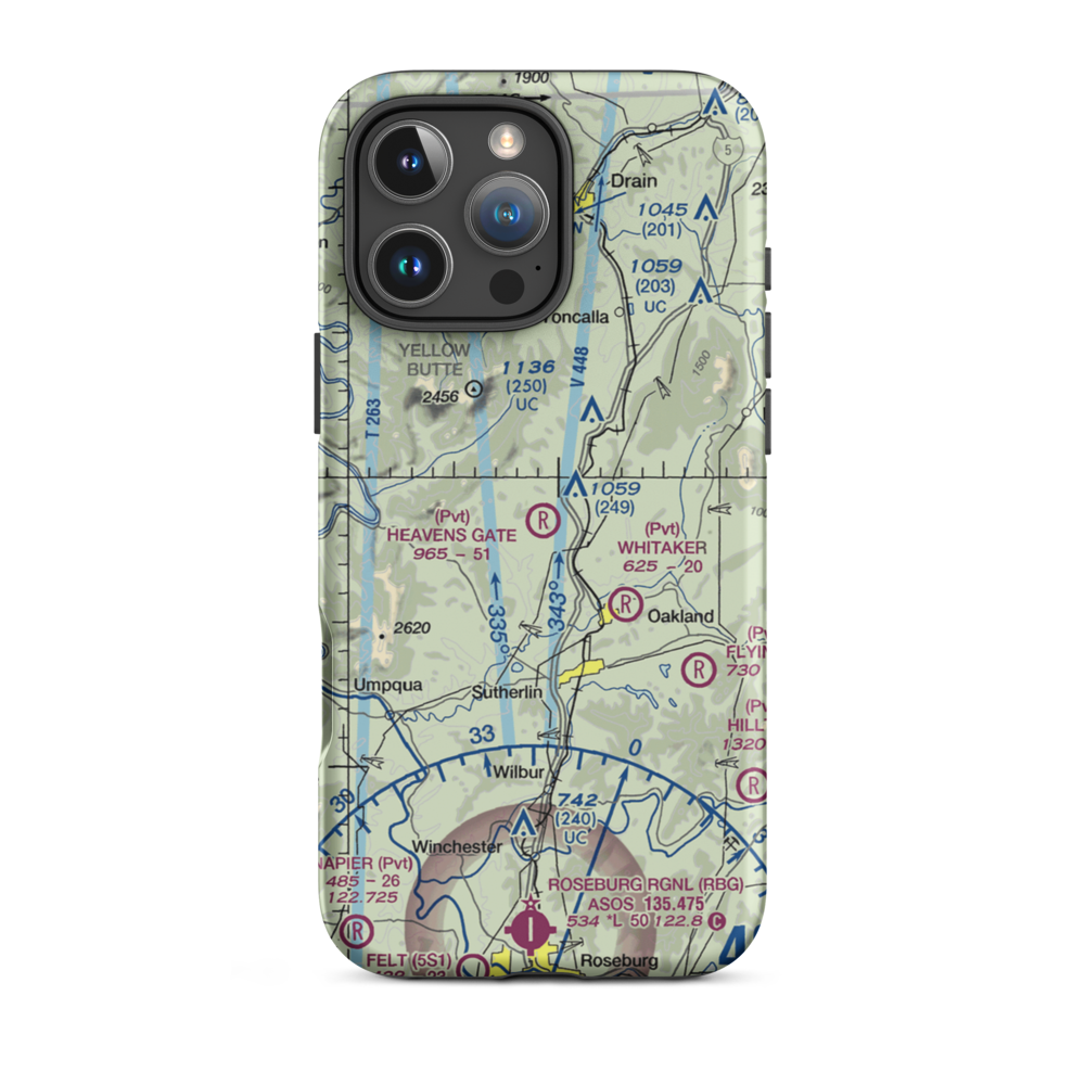 Heavens Gate Ranch Airport (2OR4) VFR Sectional  Tough iPhone Case iPhone 16 Pro Max model shown