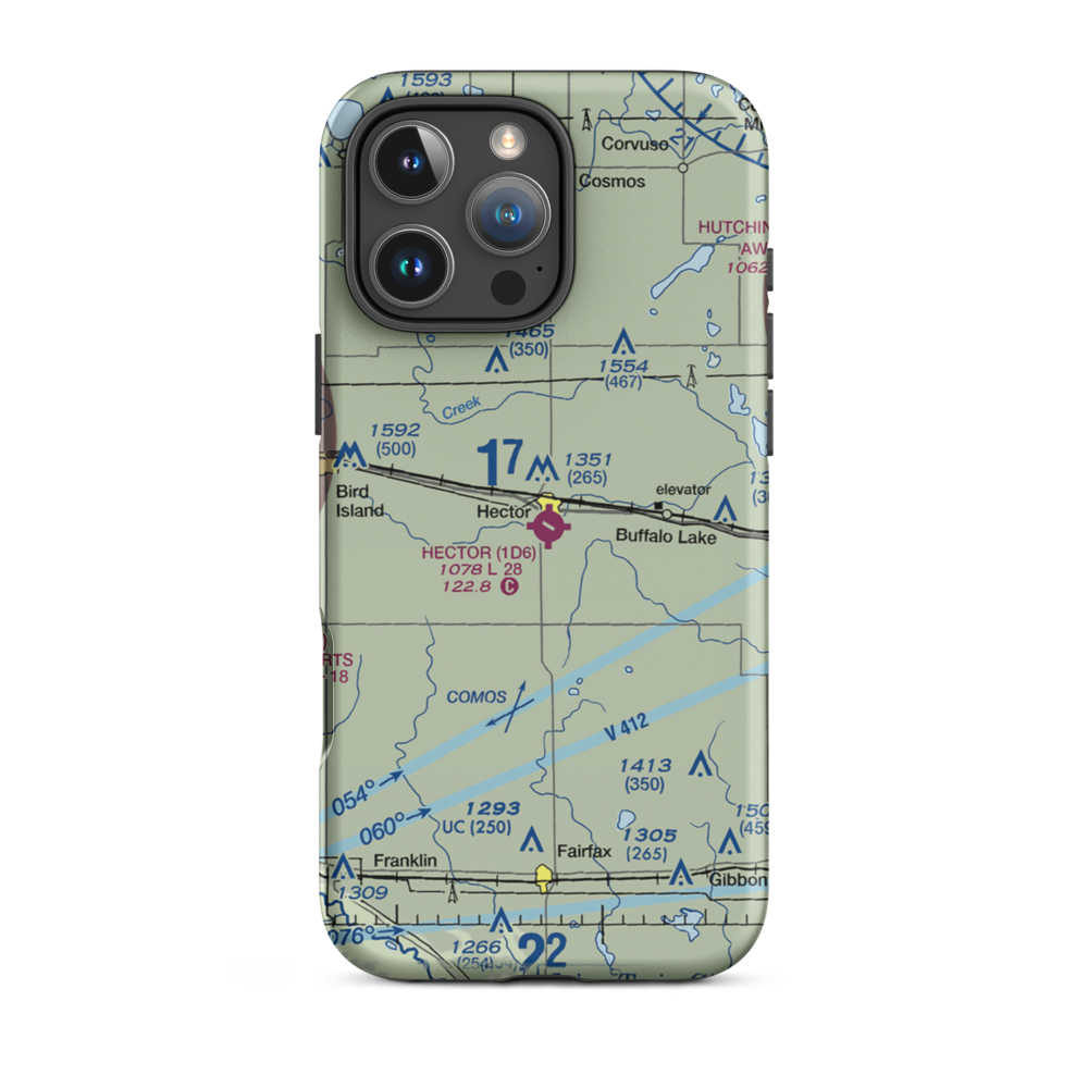 Hector Municipal Airport (1D6) VFR Sectional  Tough iPhone Case iPhone 16 Pro Max model shown