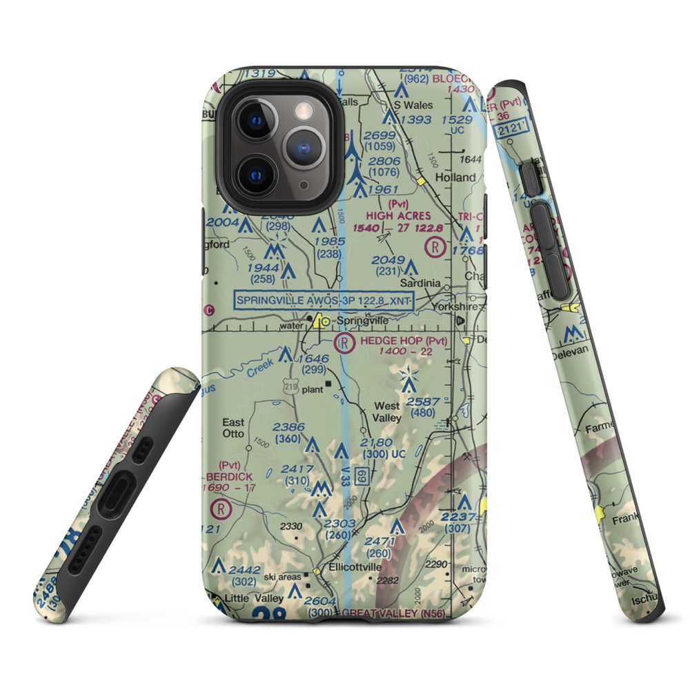 Hedge Hop Field (NK27) VFR Sectional  Tough iPhone Case iPhone 11 Pro model shown