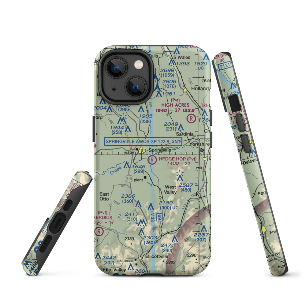 Hedge Hop Field (NK27) VFR Sectional  Tough iPhone Case iPhone 14 model shown