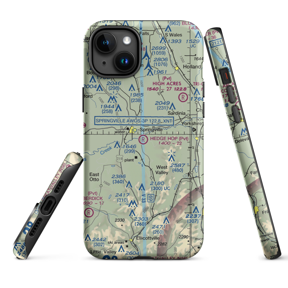 Hedge Hop Field (NK27) VFR Sectional  Tough iPhone Case iPhone 15 Plus model shown