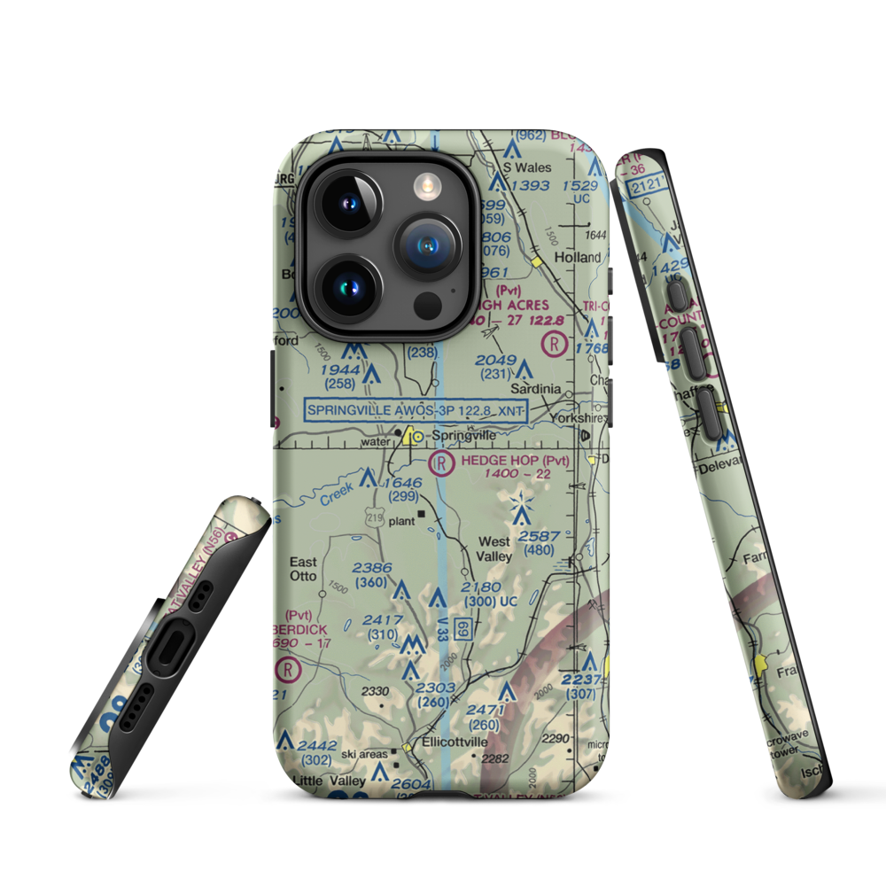 Hedge Hop Field (NK27) VFR Sectional  Tough iPhone Case iPhone 15 Pro model shown