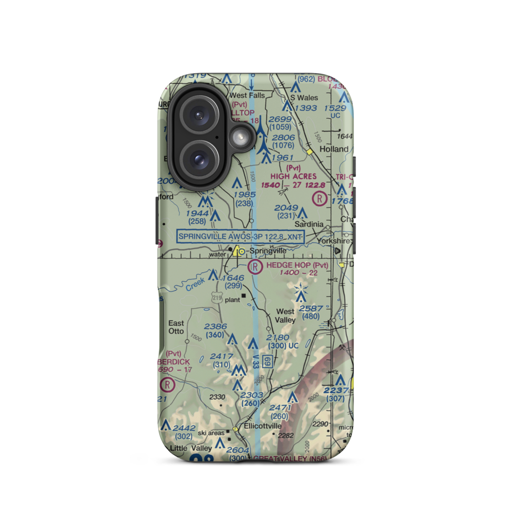 Hedge Hop Field (NK27) VFR Sectional  Tough iPhone Case iPhone 16 model shown