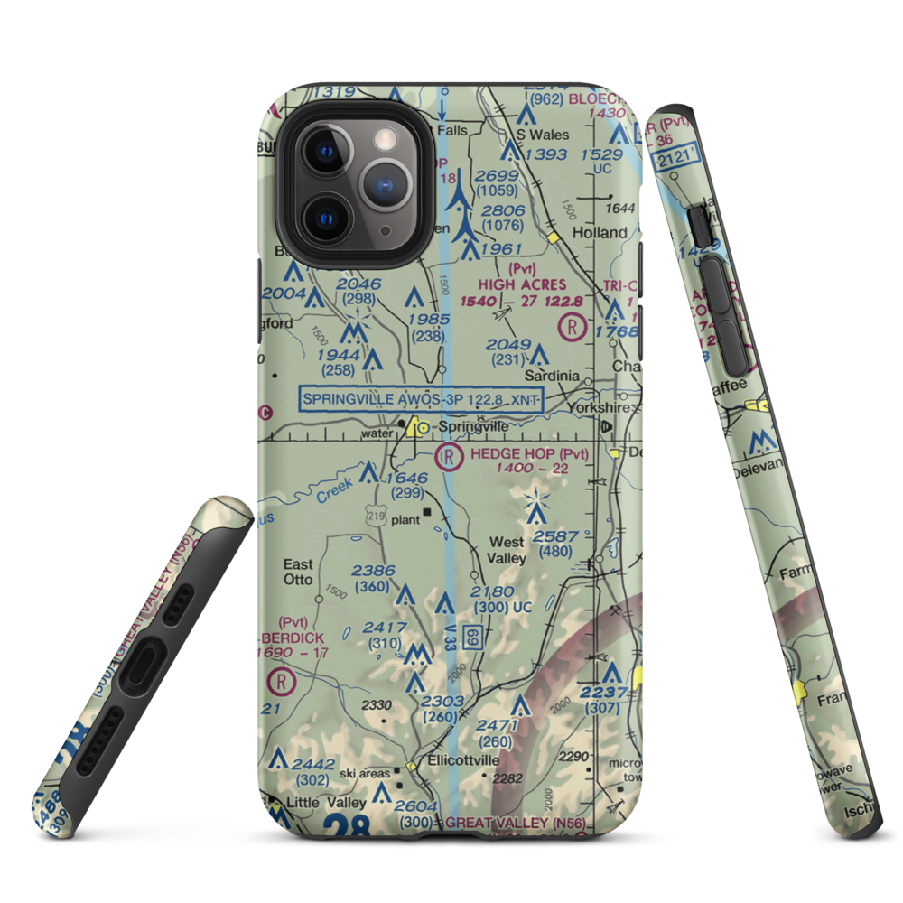 Hedge Hop Field (NK27) VFR Sectional  Tough iPhone Case iPhone 11 Pro Max model shown