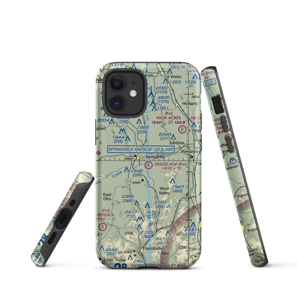 Hedge Hop Field (NK27) VFR Sectional  Tough iPhone Case iPhone 12 mini model shown