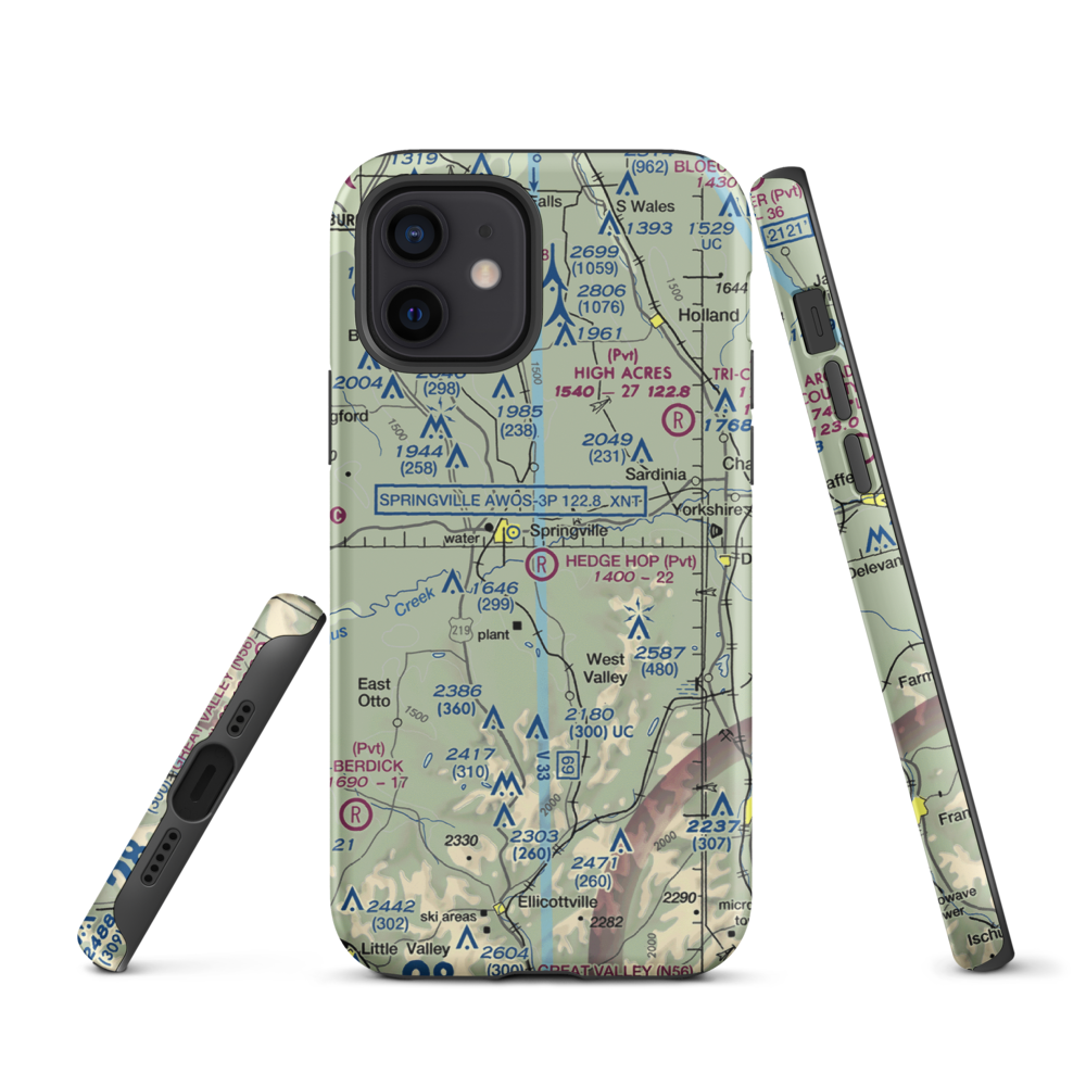 Hedge Hop Field (NK27) VFR Sectional  Tough iPhone Case iPhone 12 model shown
