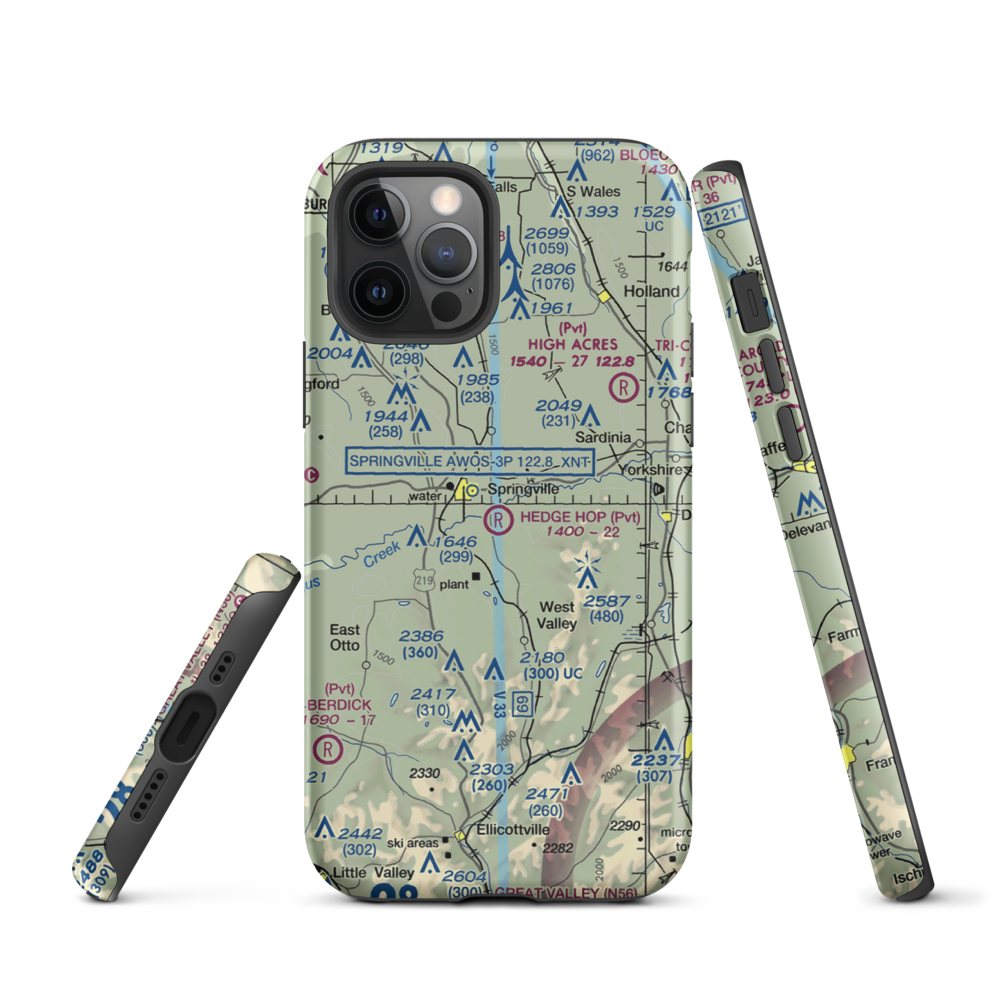 Hedge Hop Field (NK27) VFR Sectional  Tough iPhone Case iPhone 12 Pro model shown